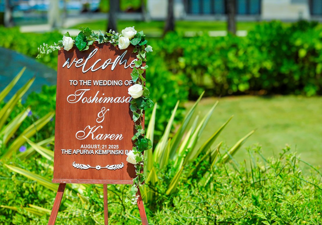 ケンピンスキ・バリ挙式 ウェルカムボード