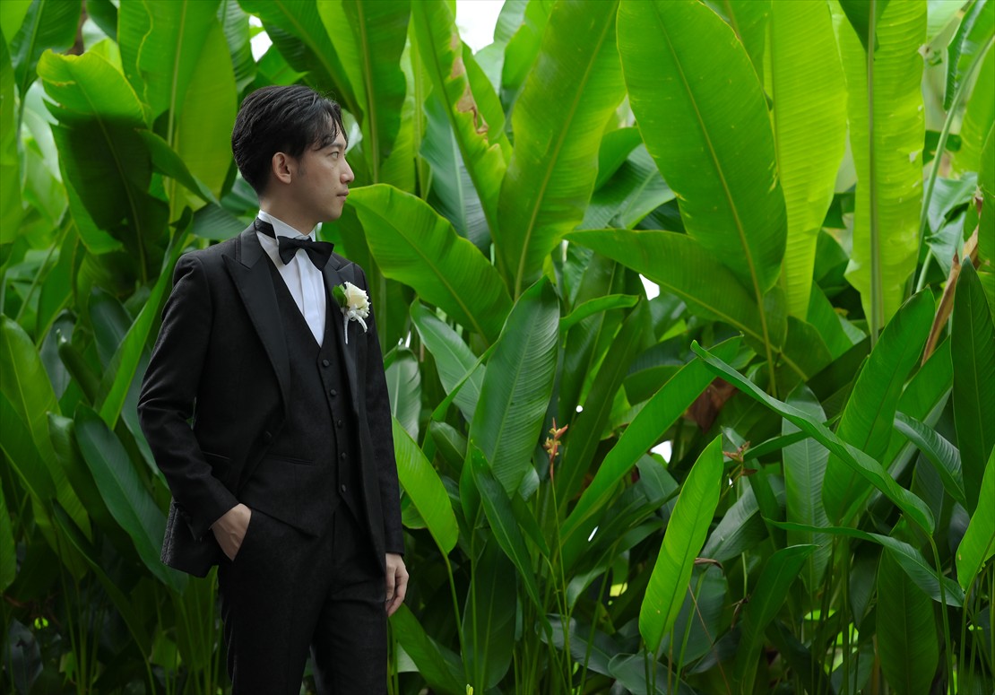 バリ島ウェディング　新郎様 お支度部屋テラス