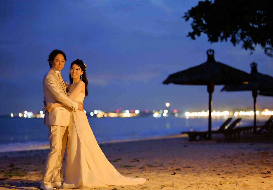 バリ島挙式　ビーチ・ナイトショット