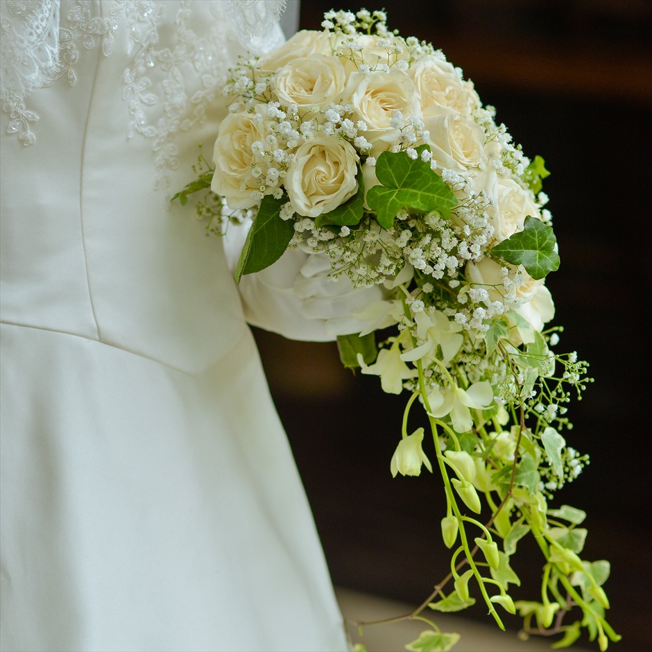 ホワイトローズ&かすみ草＆アイビー