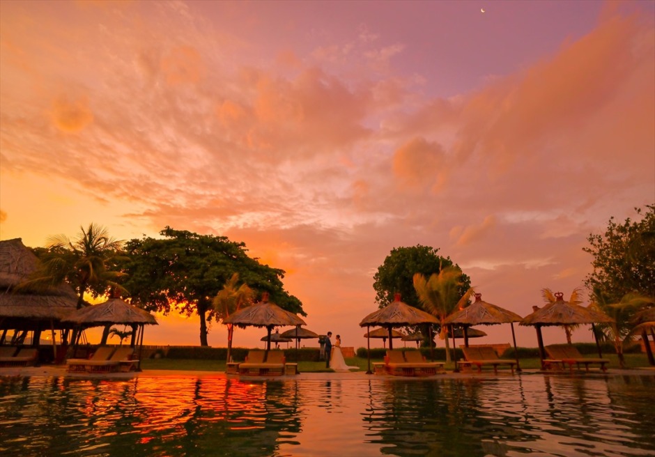 ガーデンにてマジックアワー撮影